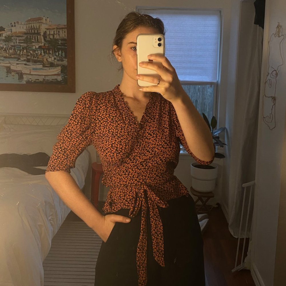 24HR SALE {Doên} Amaranta Viscose Wrap Blouse XS